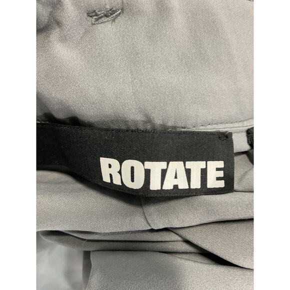 Rotate Birger Christensen Silver Viscose Snake Pu Straight Pants Size 34 - Picture 4 of 5